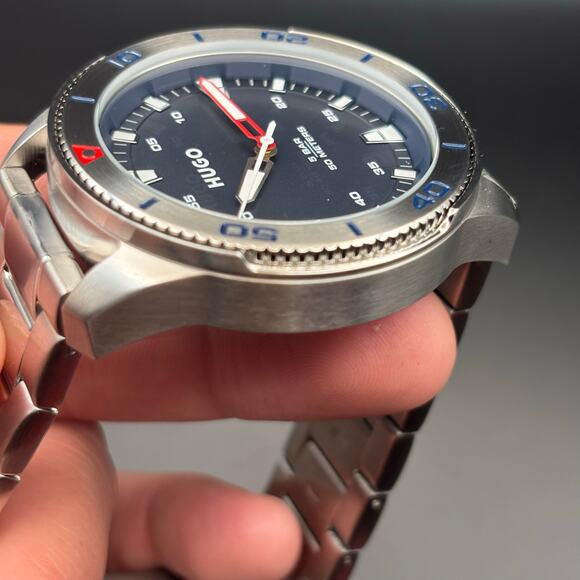 HUGO Mens 1530224 Stainless Steel Blue Dial Street Diver Style Quartz Watch 50m - Picture 13 of 17